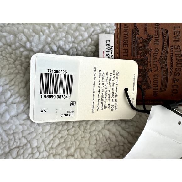 Levi's VINTAGE RELAXED FIT FLEECE SHERPA TRUCKER JACKET Men's Sz XS/Ladies Med - Picture 5 of 7